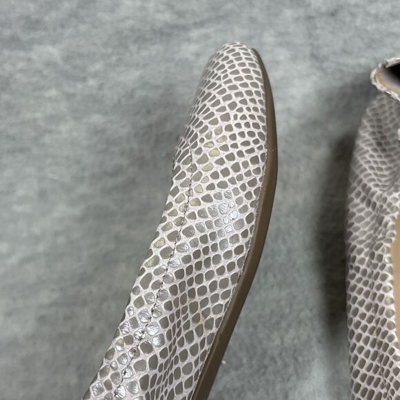 Vionic Ballet Flats 7 Alexa Metallic Lizard Orthotic Shoes Silver Nappa Leather - Picture 12 of 16